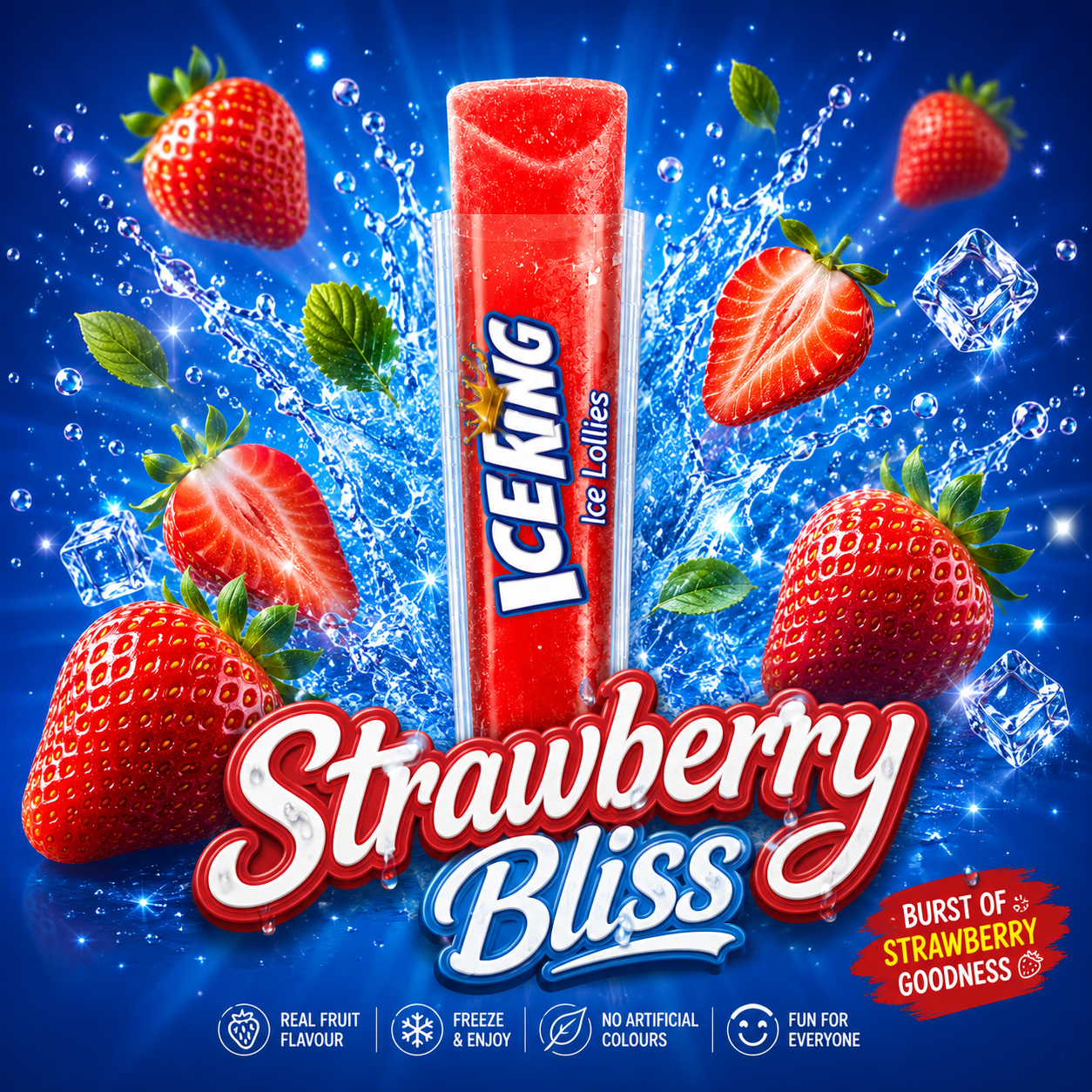 Strawberry Ice Lollies (Pack of 20 Pcs)